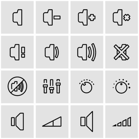 Vector line speaker icon set. Speaker Icon Object, Speaker  Icon Picture, Speaker  Icon Image - stock vectorのイラスト素材