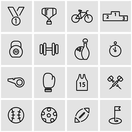 Vector line sport icon set. Sport Icon Object, Sport  Icon Picture, Sport Icon Image - stock vectorのイラスト素材
