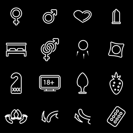 Vector line sex icon set. Sex Icon Object, Sex Icon Picture, Sex Icon Image - stock vectorのイラスト素材