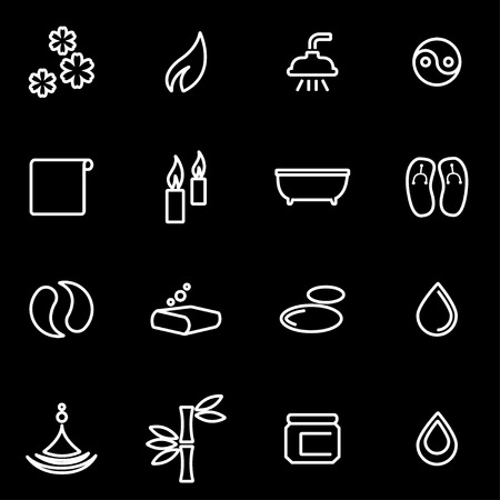 Vector line spa icon set. Spa Icon Object, Spa Icon Picture, Spa Icon Image - stock vectorのイラスト素材