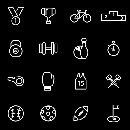 Vector line sport icon set. Sport Icon Object, Sport  Icon Picture, Sport Icon Image - stock vectorのイラスト素材