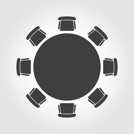 Vector round table icon. Round Table Icon Object, Round Table Icon Picture, Round Table Icon Image - stock vectorのイラスト素材
