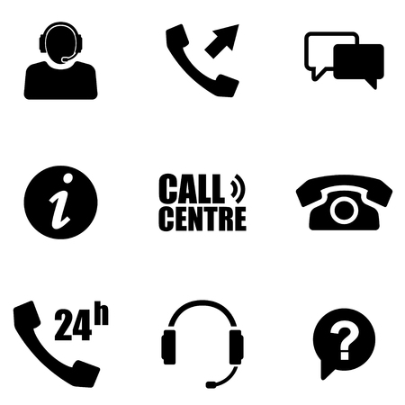 Vector customer service icons set. Customer Service Icon Object, Customer Service Icon Picture, Customer Service Icon Image - stock vectorのイラスト素材