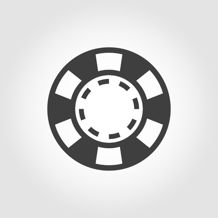 Vector grey casino poker chips icon on white backgroundのイラスト素材