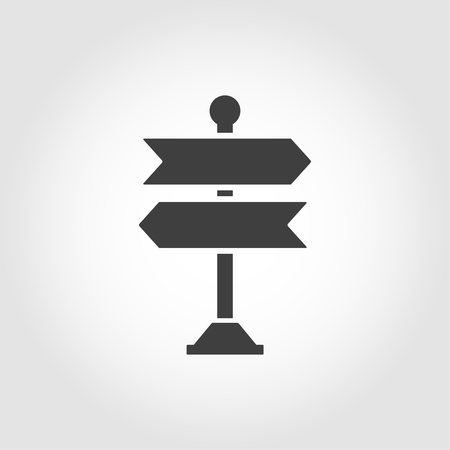 Vector black signpost icon on white background.のイラスト素材
