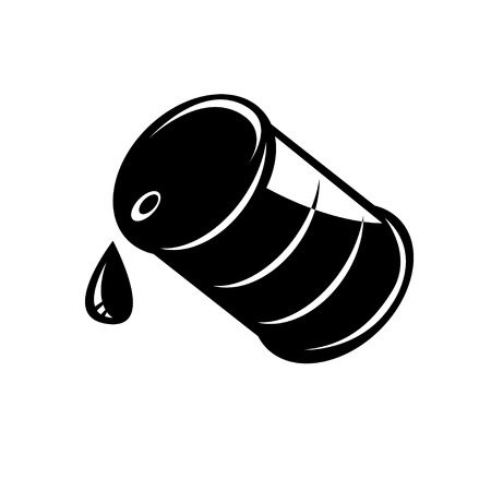 Vector black oil barrel icon. Oil barrel sign.のイラスト素材