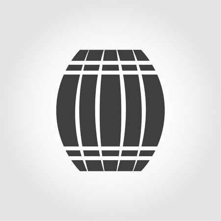 Vector black barrel icon on white background. Barrel sign.のイラスト素材