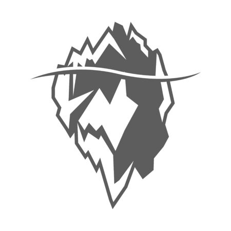 Vector grey iceberg icon on white background. Iceberg mountain shapeのイラスト素材
