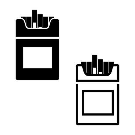 Vector black Cigarettes icon on white backgroundのイラスト素材