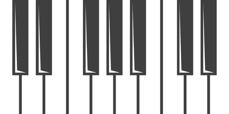 Vector black piano key icon on grey background.のイラスト素材
