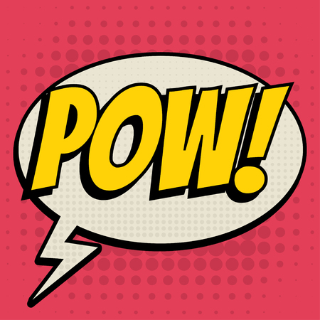 Pow comic book bubble text retro styleのイラスト素材