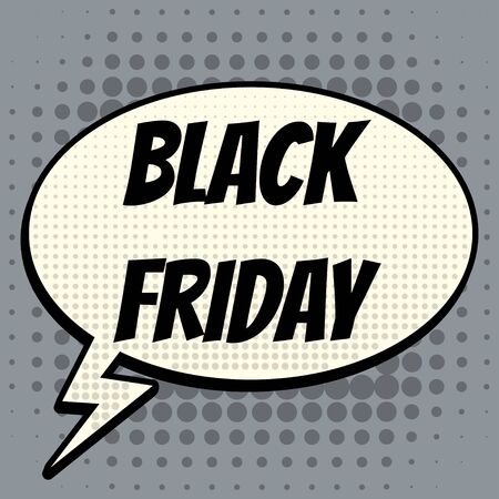 Black friday comic book bubble text retro styleのイラスト素材