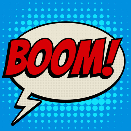 Boom comic book bubble text retro styleのイラスト素材