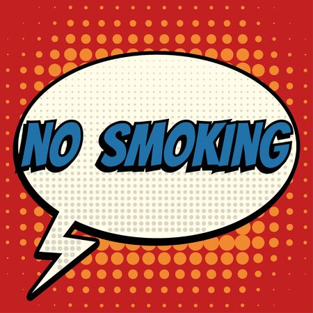 No smoking comic book bubble text retro styleのイラスト素材