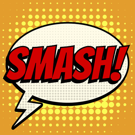 Smash comic book bubble text retro styleのイラスト素材