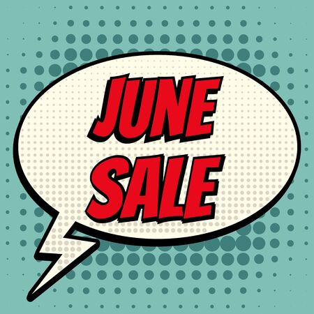 Junel sale comic book bubble text retro styleのイラスト素材