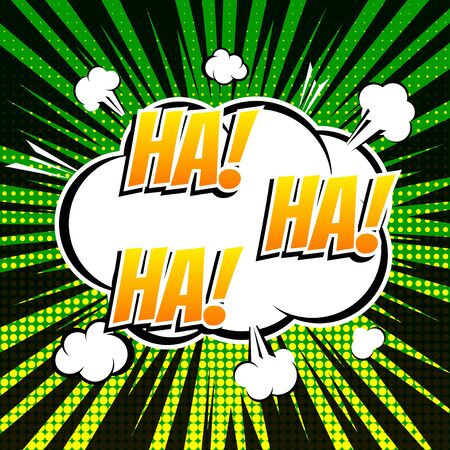 Ha ha ha comic book bubble text retro styleのイラスト素材