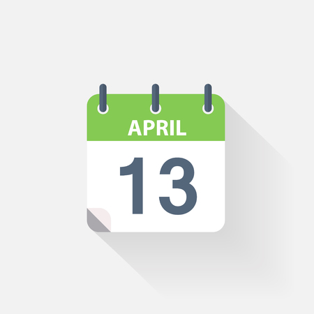 13 april calendar icon on grey backgroundのイラスト素材