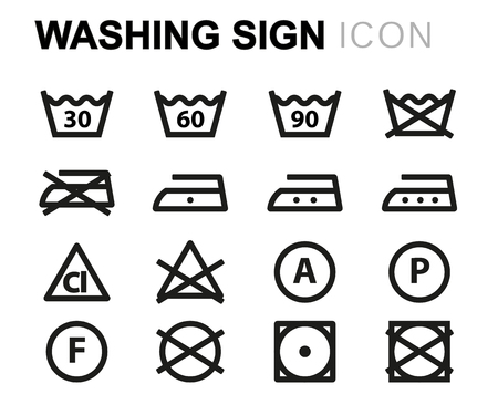 line washing signs line usb icons set on white backgroundのイラスト素材