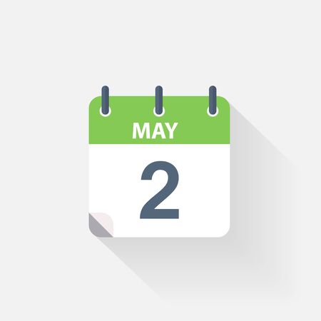 2 may calendar icon on grey backgroundのイラスト素材