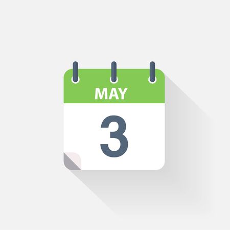 3 may calendar icon on grey backgroundのイラスト素材