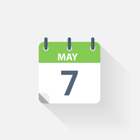 7 may calendar icon on grey backgroundのイラスト素材
