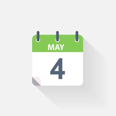 4 may calendar icon on grey backgroundのイラスト素材