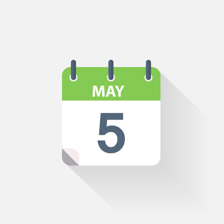 5 may calendar icon on grey backgroundのイラスト素材