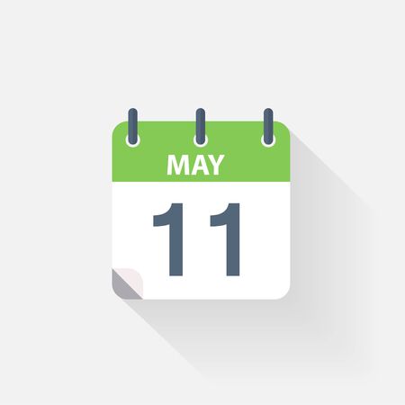 11 may calendar icon on grey backgroundのイラスト素材
