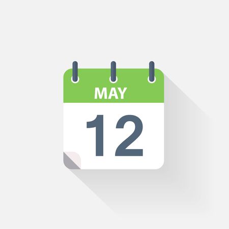 12 may calendar icon on grey backgroundのイラスト素材