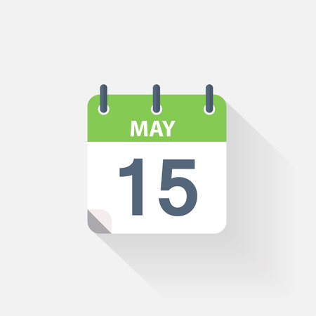 15 may calendar icon on grey backgroundのイラスト素材
