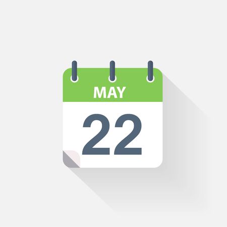 22 may calendar icon on grey backgroundのイラスト素材
