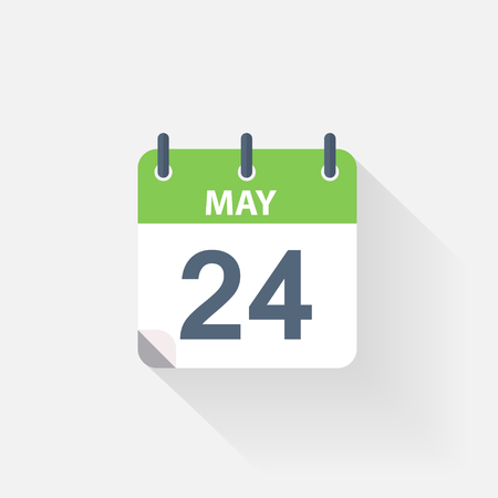 24 may calendar icon on grey backgroundのイラスト素材