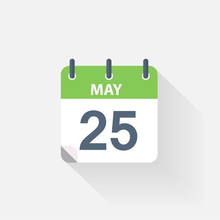 25 may calendar icon on grey backgroundのイラスト素材