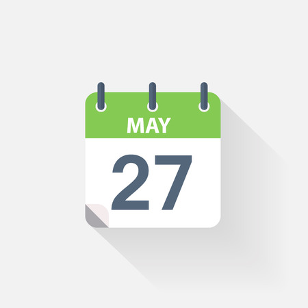 27 may calendar icon on grey backgroundのイラスト素材
