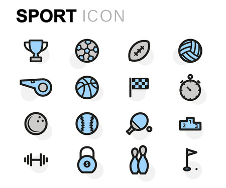 Vector flat sport icons setのイラスト素材