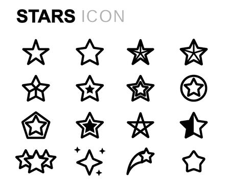 Vector line stars icons setのイラスト素材