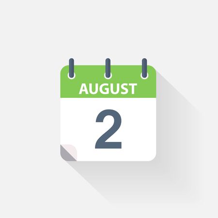 2 august calendar iconのイラスト素材