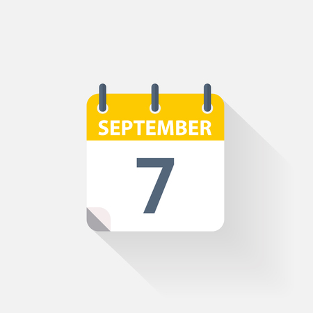 7 september calendar icon on grey backgroundのイラスト素材