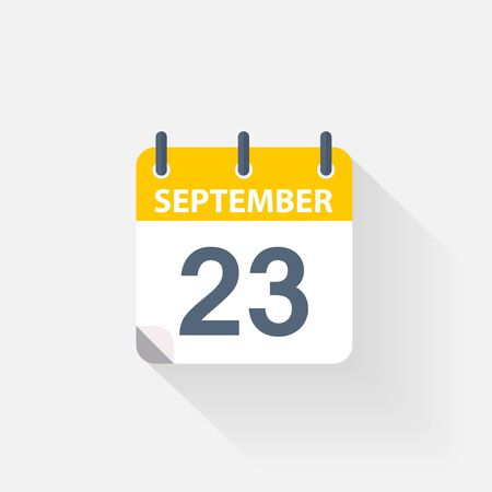 23 september calendar icon on grey backgroundのイラスト素材