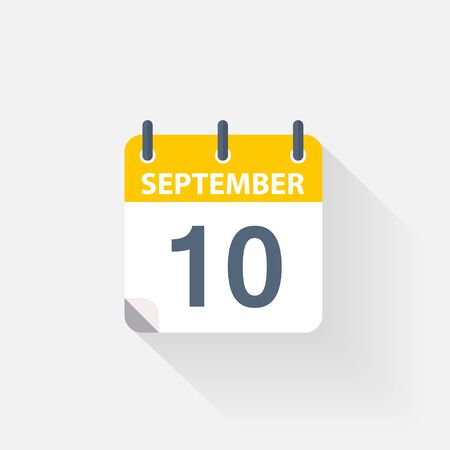 10 september calendar icon on grey backgroundのイラスト素材