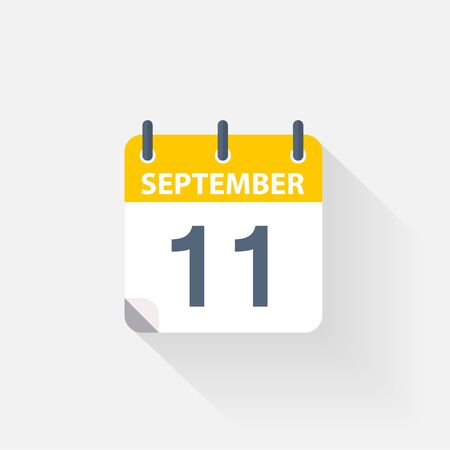 11 september calendar icon on grey backgroundのイラスト素材