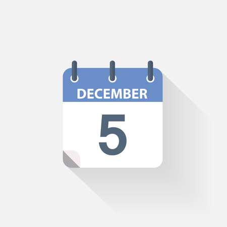 5 december calendar icon on grey backgroundのイラスト素材