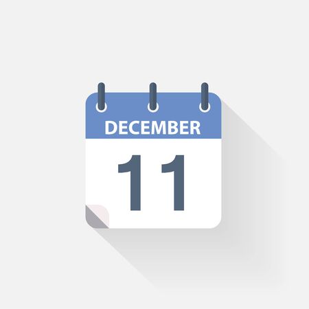 11 december calendar icon on grey backgroundの写真素材