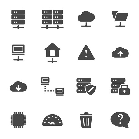 Vector black ftp icons set on white backgroundのイラスト素材