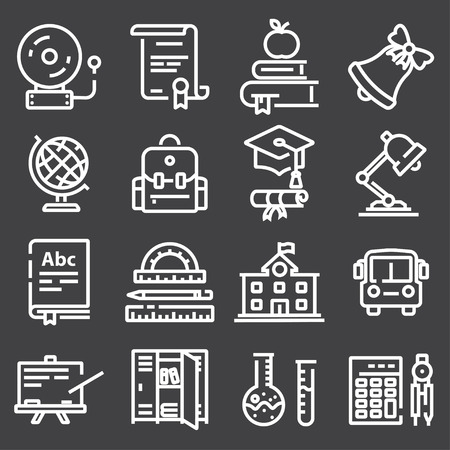 Vector Outline icon collection - School education illustrationsのイラスト素材