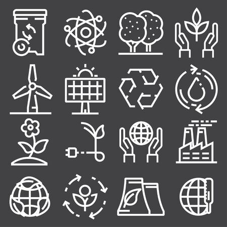 Green, Ecology and environment icon set in vector formatのイラスト素材