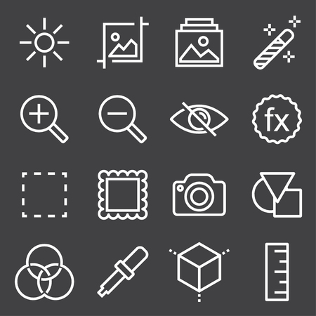 Simple Set of Image Settings Related Vector Icons.のイラスト素材