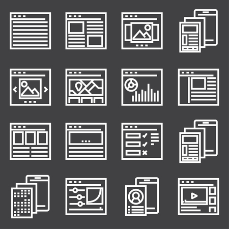 Vector line User Interface Iconsのイラスト素材