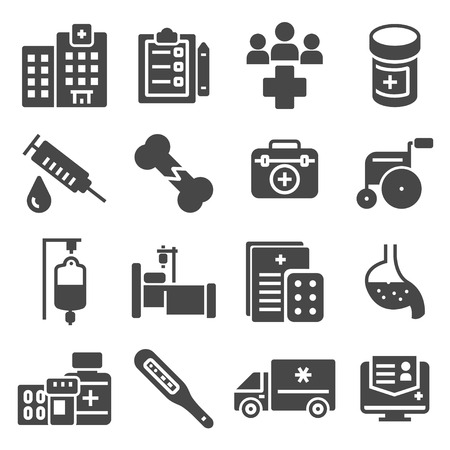 Web icon set - Medicine and Health symbols. Vector illustrationsのイラスト素材